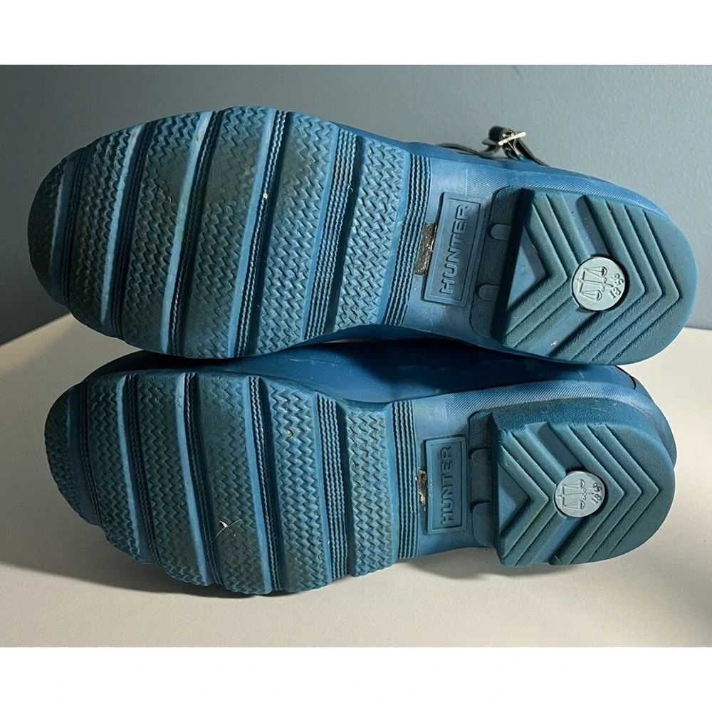 Hunter Rain Boots Youth Kids' 5M US Size Blue Rubber